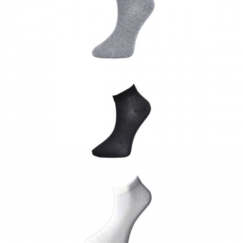Siyah Gri ve Beyaz Kadın Bilek Çorap 3 çift