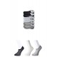 Siyah Gri ve Beyaz Erkek Görünmez Çorap 6 çift