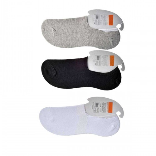 Siyah Gri ve Beyaz Erkek Babet Çorap 6 çift