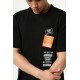 Siyah Ön ve Kol Baskılı Erkek Oversize Kısa Kollu T-Shirt
