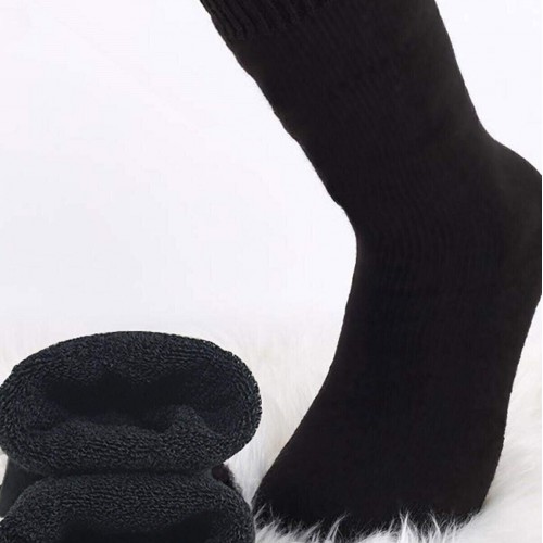 Siyah Termal Kalın Kışlık Havlu Çorap Erkek Kadın Unisex