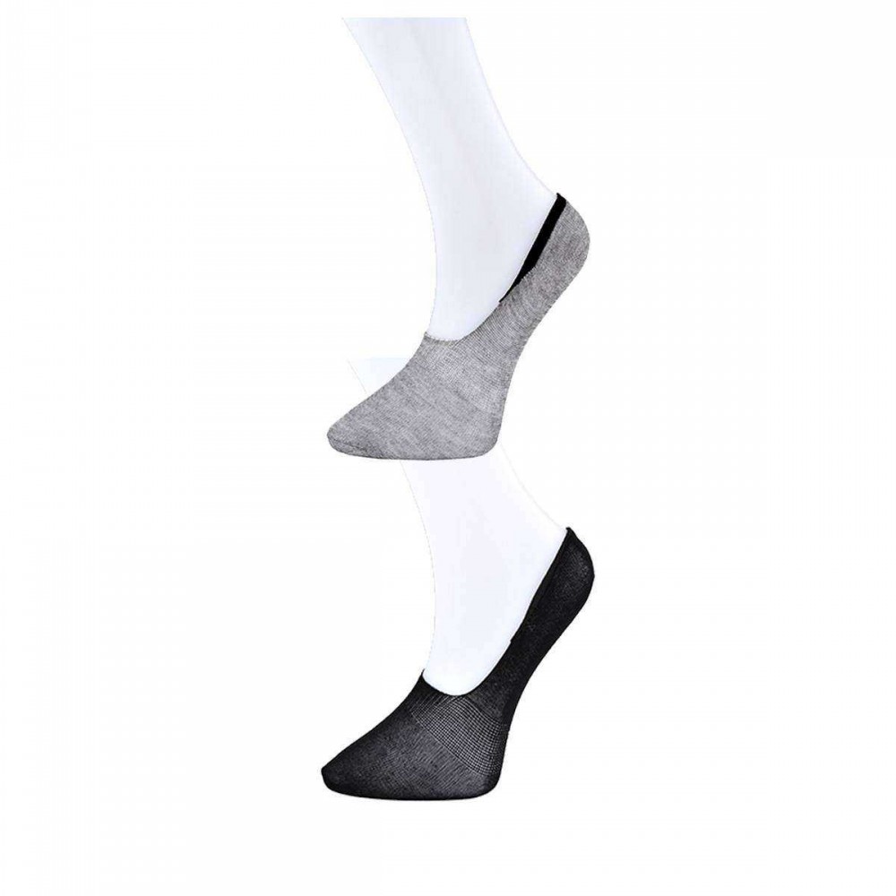Siyah ve Gri Kadın Babet Çorap 3 çift