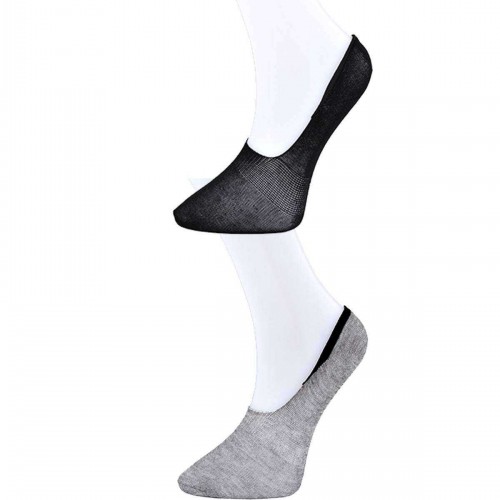 Siyah ve Gri Kadın Babet Çorap 6 çift