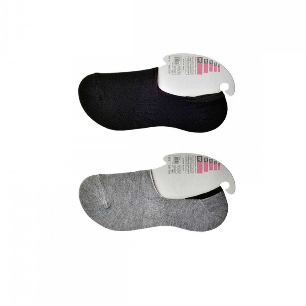 Siyah ve Gri Kadın Babet Çorap 6 çift