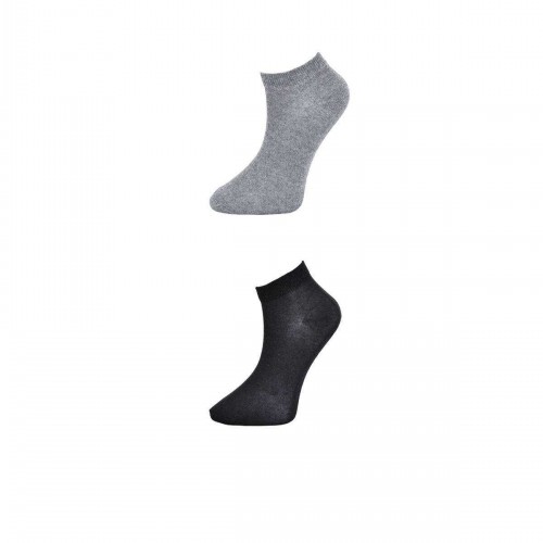 Siyah ve Gri Kadın Bilek Çorap 3 çift