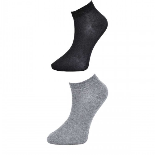 Siyah ve Gri Kadın Bilek Çorap 6 çift