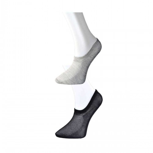 Siyah ve Gri Kadın Görünmez Çorap 3 çift