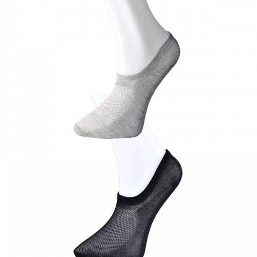 Siyah ve Gri Kadın Görünmez Çorap 9 çift