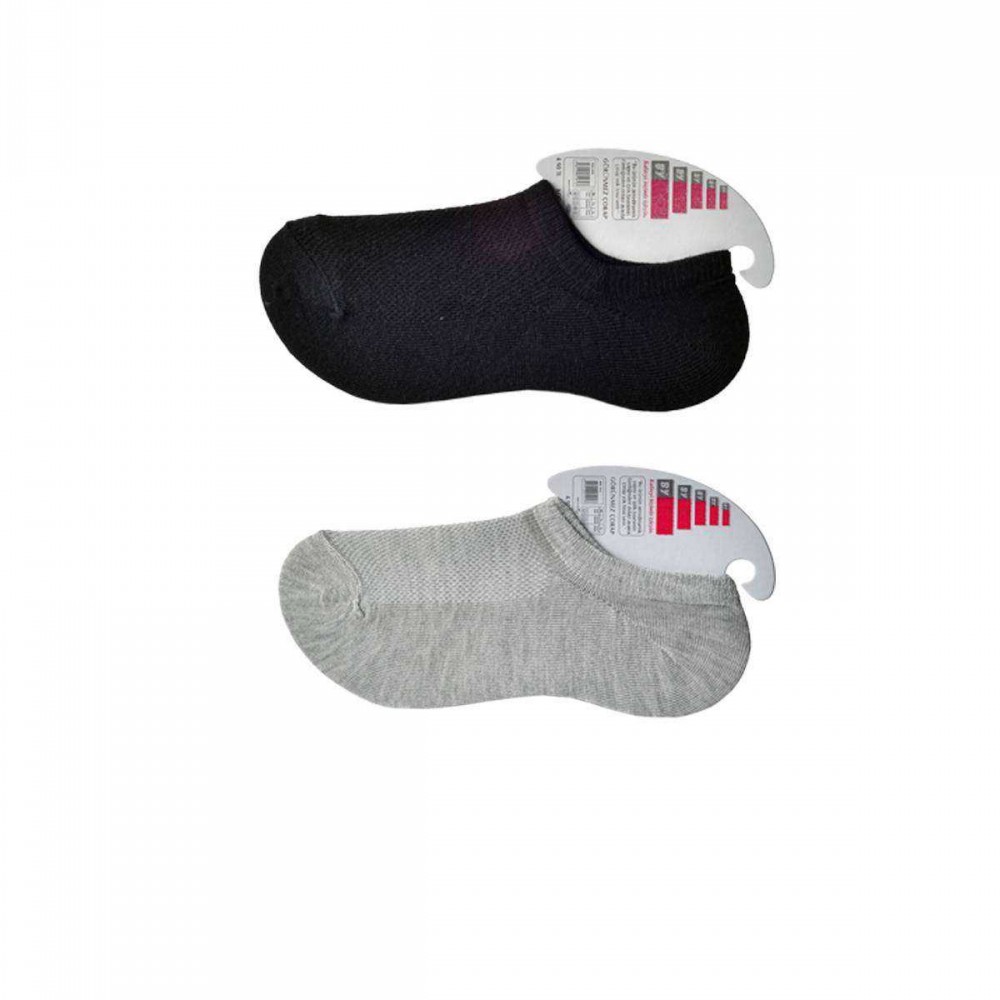 Siyah ve Gri Kadın Görünmez Çorap 12 çift