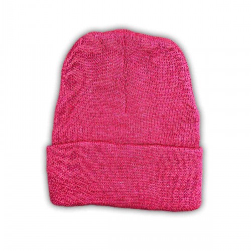 Unisex Basic Düz Katlamalı Bere Fuşya