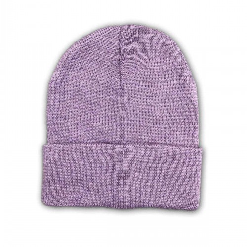 Unisex Basic Düz Katlamalı Bere Lila