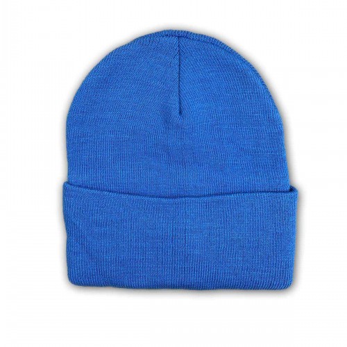 Unisex Basic Düz Katlamalı Bere Mavi