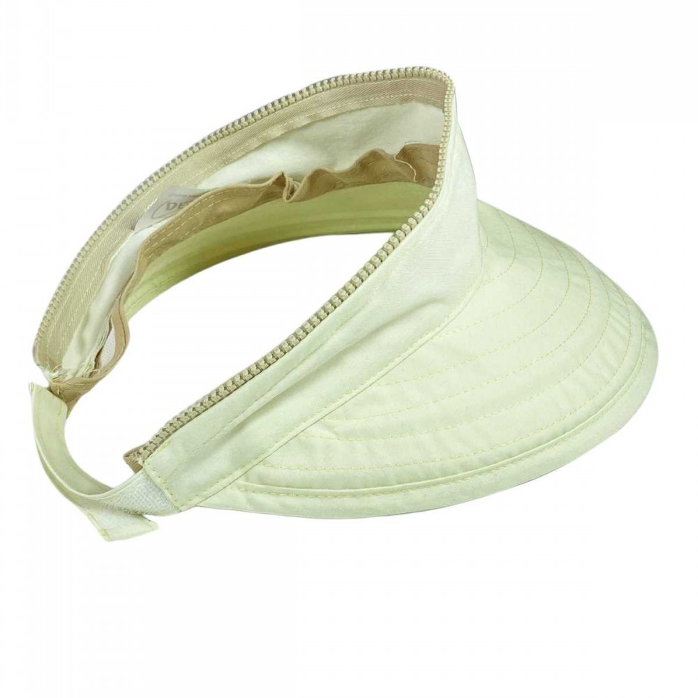 Unisex Fermuarlı Tenis Şapkası Üstten Açılabilir Beyaz