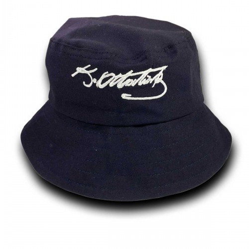 Unisex Kova Şapka Balıkçı Şapka Bucket Hat Kemal Atatürk İmzalı Siyah