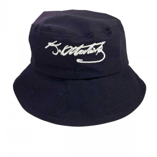 Unisex Kova Şapka Balıkçı Şapka Bucket Hat Kemal Atatürk İmzalı Siyah