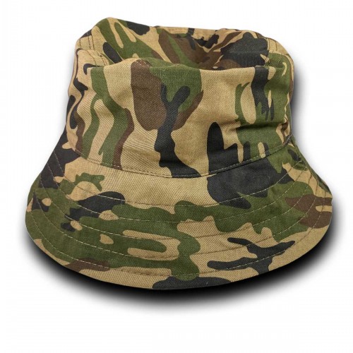 Unisex Kova Şapka Balıkçı Şapka Bucket Hat Kamuflaj Yeşil