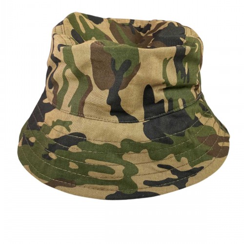 Unisex Kova Şapka Balıkçı Şapka Bucket Hat Kamuflaj Yeşil