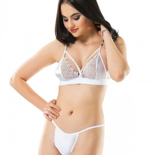 Beyaz Dantelli Sütyen Takım - 6590