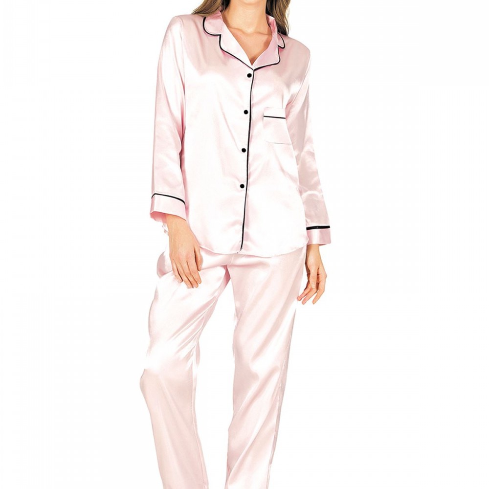 Pudra Saten Pijama Takımı - 1625 Pudra Saten Pijama Takımı - 1625