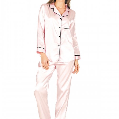 Pudra Saten Pijama Takımı - 1625