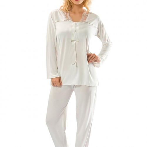 Sistina 1556 Penye Ekru Pijama Takım