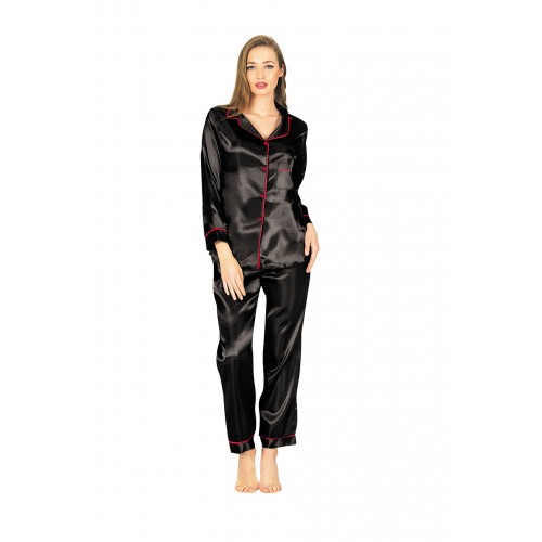 Sistina 1615 Siyah Saten Pijama Takim