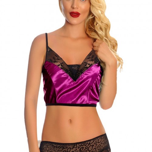 Sistina 287 Saten Mor Baybydoll Takım