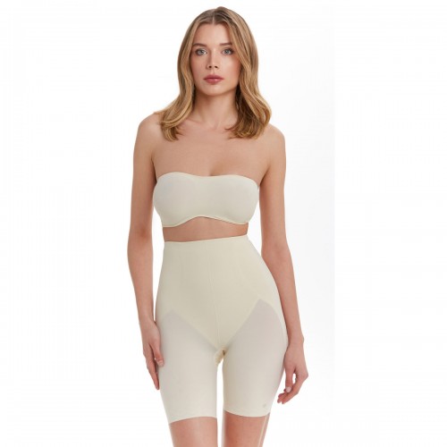 Çift Kat Uzun Paçalı Korse  / Tüm Gün Giyilebilir / Ten