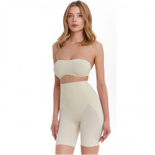 Çift Kat Uzun Paçalı Korse  / Tüm Gün Giyilebilir / Ten