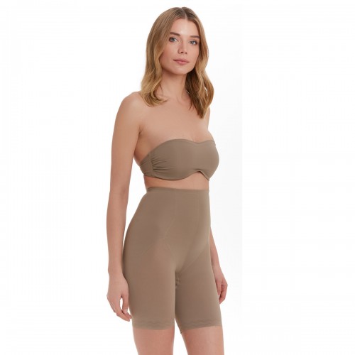 Çift Kat Uzun Paçalı Korse / Tüm Gün Giyilebilir / Vizon