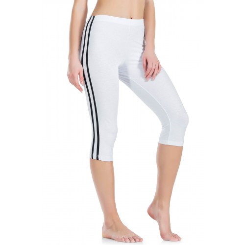 Derya Kurşun Çizgili Kadın Kapri Tayt 0534