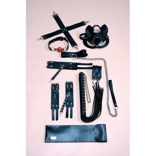 7&apos;li Fantezi Kırbaç Set, Kelepçe Takım, Ayak Kelepçesi, Kedi Maskesi - APFT1309