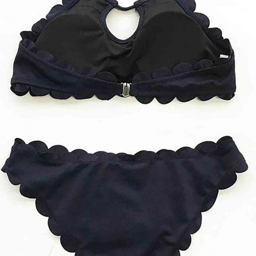 Angelsin Özel Kumaş Tankini Bikini Takım Siyah