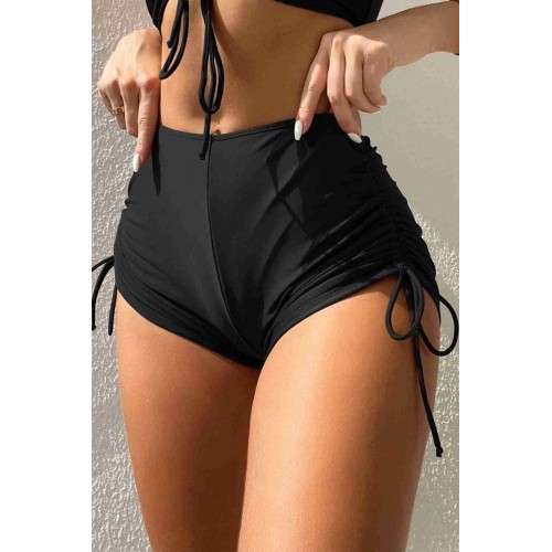 Angelsin Özel tasarım Büzgü Detaylı Bikini Altı Siyah