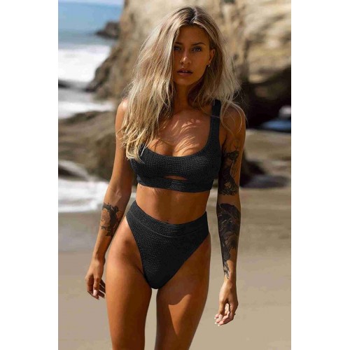 Angelsin Göğüs Dekolteli Bikini Üstü Siyah