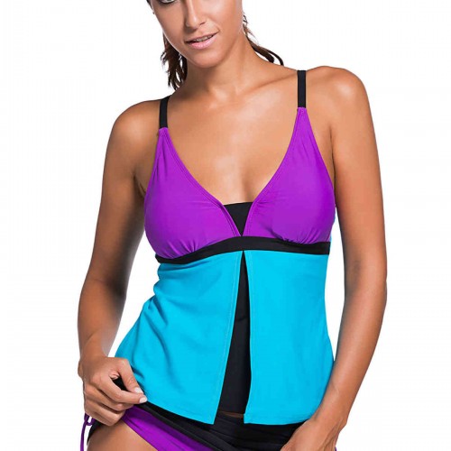 Angelsin Renkli Tankini Etekli Bikini Takım