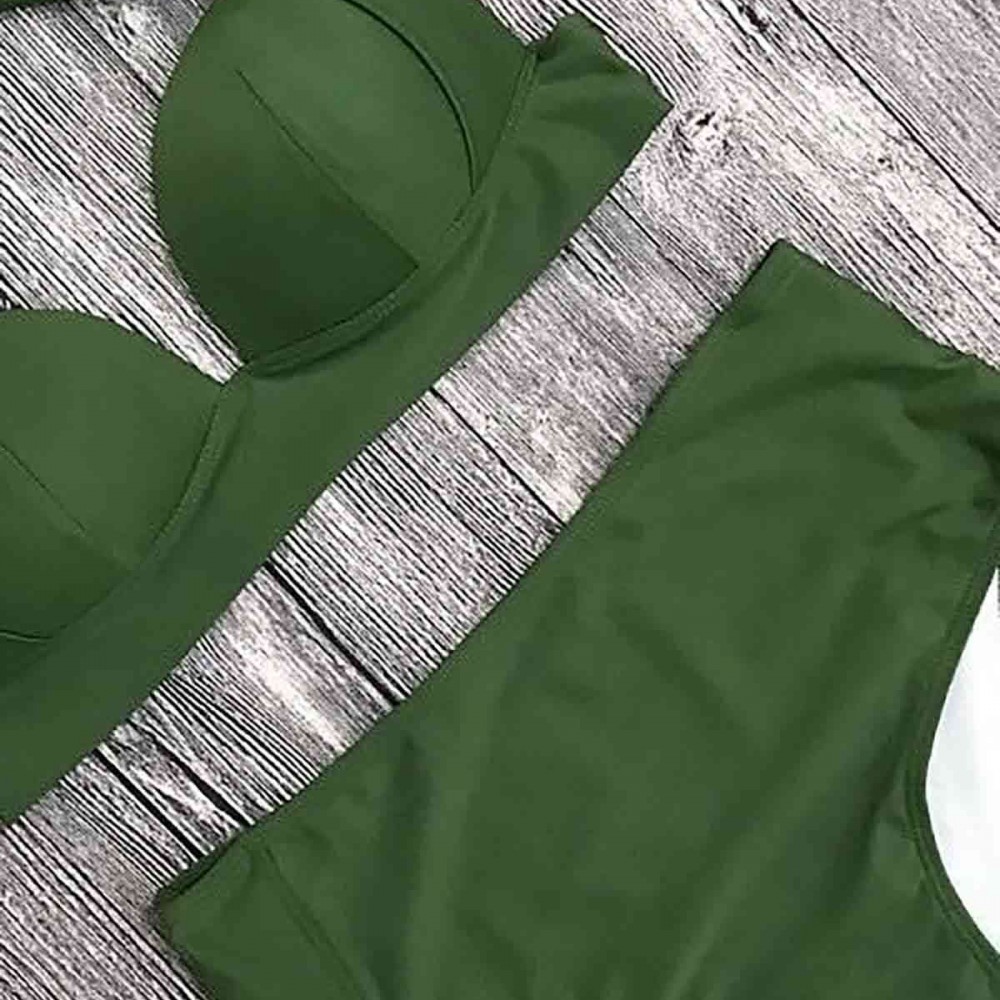 Angelsin Yeşil Yüksek Bel Bikini Takım