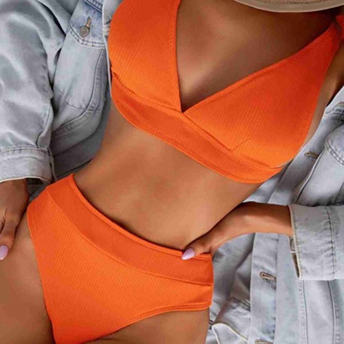 Angelsin Yüksel Bel Bikini Altı Turuncu