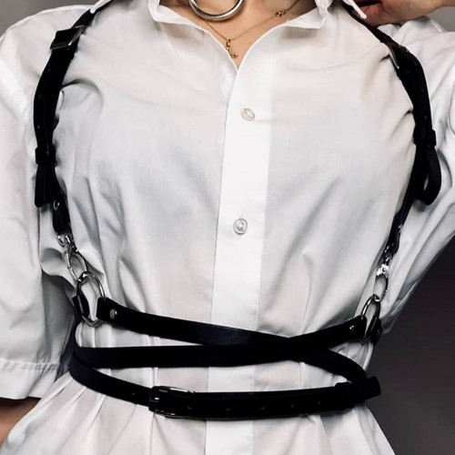 Belden Ayarlı Bağlamalı Deri Korse Kemer Ve Choker Tasma Takım - APFT644