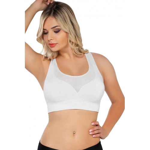 Beyaz Emay 4027 Seamless Tül Pedli Toparlayıcı Sütyen Korse