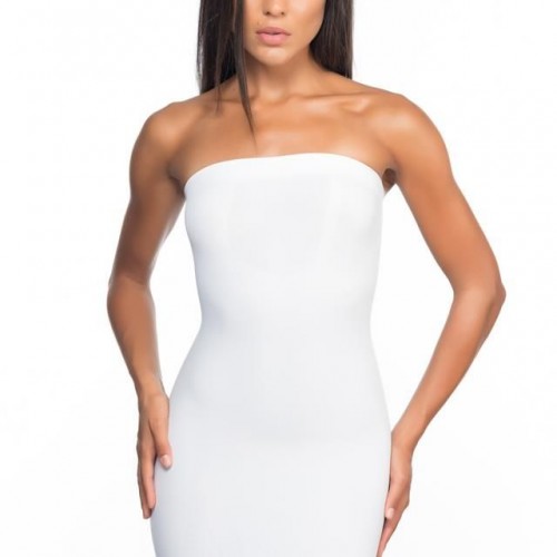 Beyaz Emay 5065 Straplez Elbise Korse