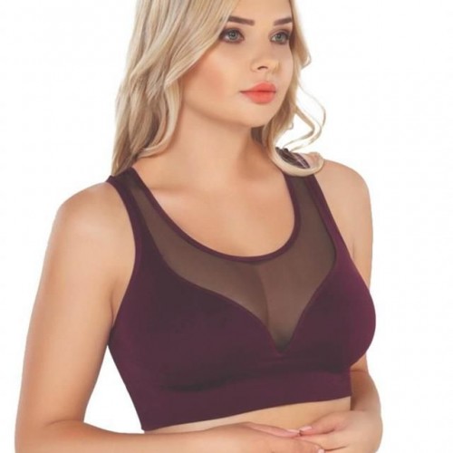 Bordo Emay 4028 Seamless Tül Toparlayıcı Sütyen Korse