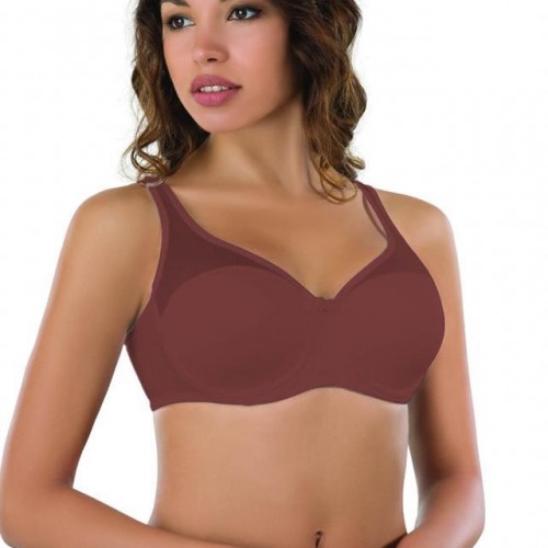 Bordo MI Emay 167 D Tül Push Up Toparlayıcı Sütyen