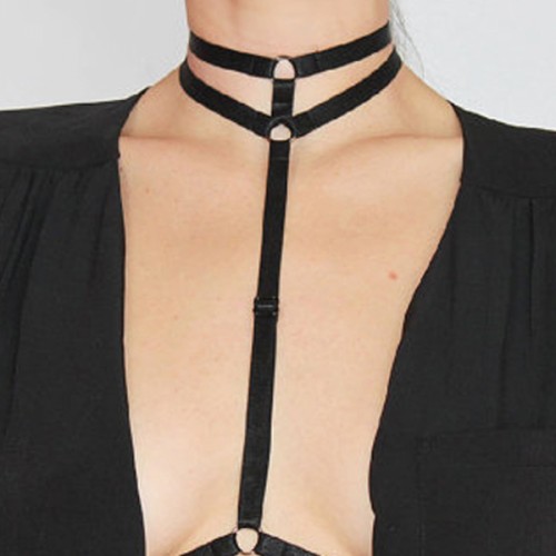 Boyunda Çift Sıralı Şık Lastik Harness - APFT84