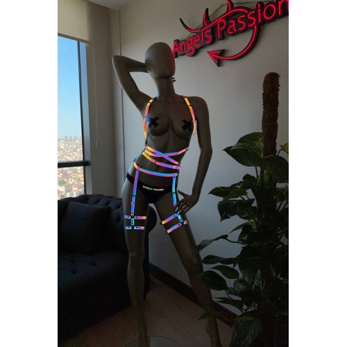 Club Işığıyla Parlayan Özel Reflektörlü Harness
