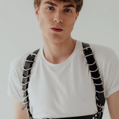 D Halka Detaylı Şık Erkek Harness - APFTM92