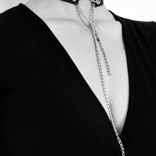 Deri Zincirli Şık Choker - APFT428