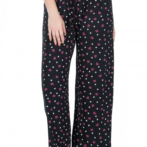 Derya Kurşun Desenli Geniş Paça Pantolon 025-D02