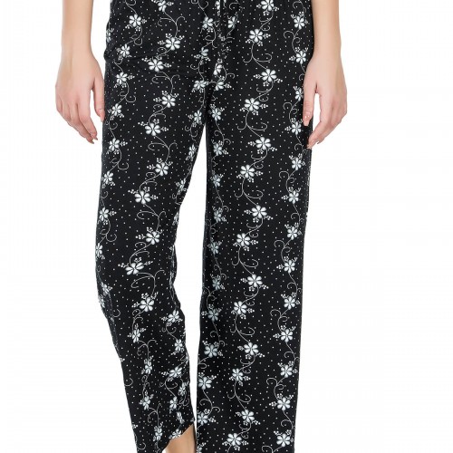 Derya Kurşun Desenli Geniş Paça Pantolon 025-D01