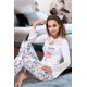 Derya Kurşun Uzun Kol Dantelli Kadın Pijama Takım 1115